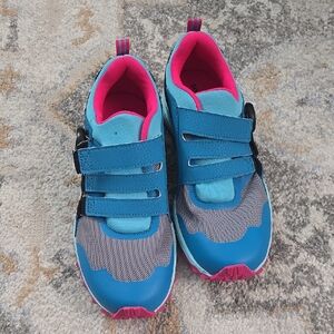 Kids Blue and Pink Velcro Sneakers